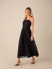 Ro&Zo Black Celine Appliqué Dress - Image 3 of 6