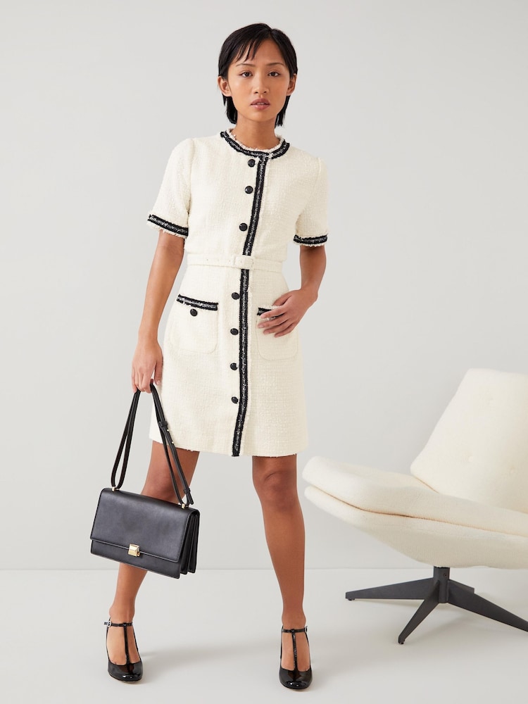 LK Bennett Charlie Petite Italian Cotton Blend Tweed Dress - Bild 1 von 4 LK Bennett Charlie Petite Italian Cotton Blend Tweed Dress - Bild 1 von 4