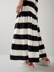LK Bennett Black Stripe Leigh Jersey 100% Cotton Dress - Image 3 of 4