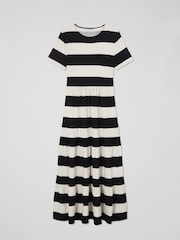 LK Bennett Black Stripe Leigh Jersey 100% Cotton Dress - Image 4 of 4