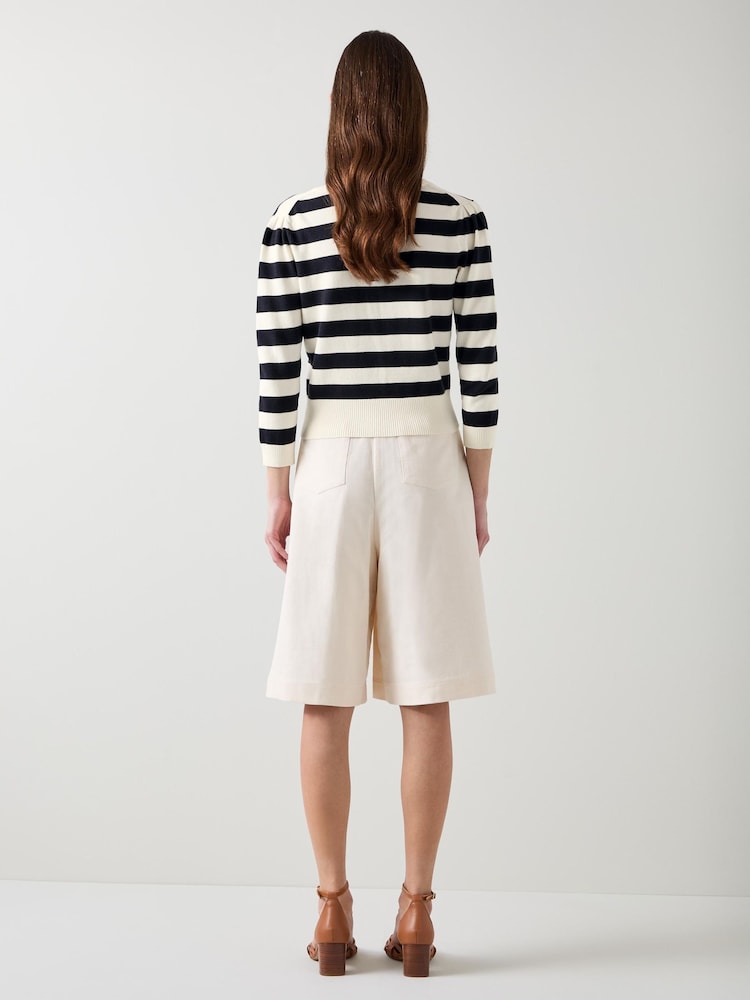 LK Bennett Black Bells Stripe Cardigan - Image 2 of 3 LK Bennett Black Bells Stripe Cardigan - Image 2 of 3