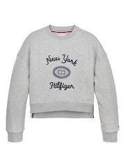 Tommy Hilfiger Grey NY Embroidered Crew Neck Sweatshirt - Image 1 of 3