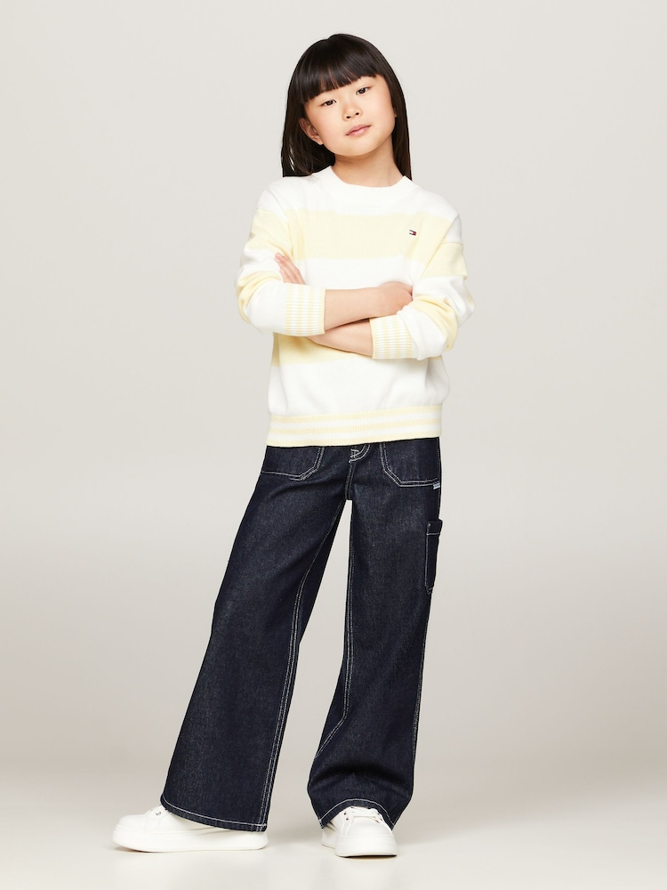 Tommy Hilfiger Yellow Utility Colorblock Crew Neck Sweater - Image 1 of 5