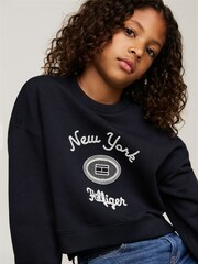 Blau - Tommy Hilfiger NY Embroidered Crew Neck Sweatshirt - Bild 3 von 5