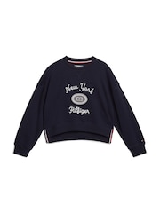 Blau - Tommy Hilfiger NY Embroidered Crew Neck Sweatshirt - Bild 4 von 5