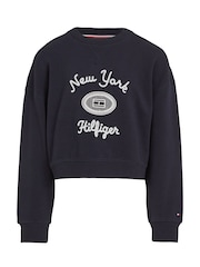 Blau - Tommy Hilfiger NY Embroidered Crew Neck Sweatshirt - Bild 5 von 5