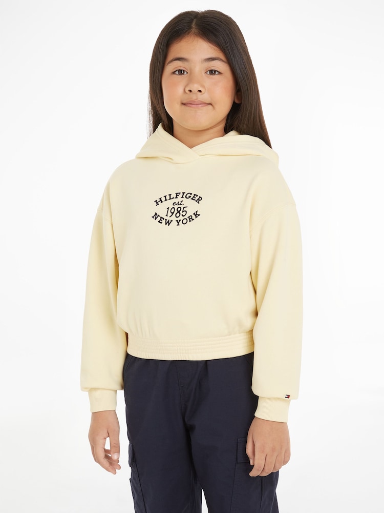 Tommy Hilfiger Yellow Monotype Flock Hoodie - Image 1 of 1