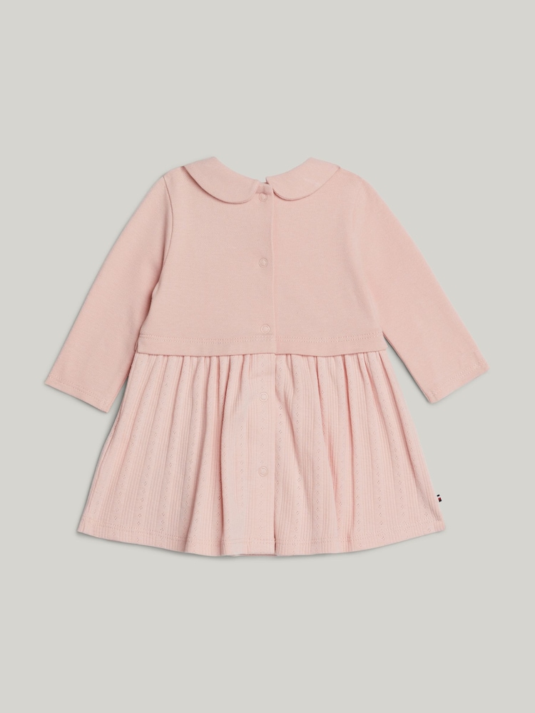Tommy Hilfiger Pink Regular Fit Pique Pointelle One Piece Bodysuit - Image 1 of 2