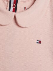 Tommy Hilfiger Pink Regular Fit Pique Pointelle One Piece Bodysuit - Image 2 of 2