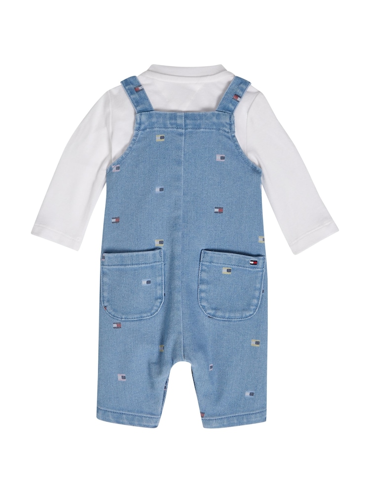 Tommy Hilfiger Blue Fun All-Over Print Dungarees - Image 2 of 3
