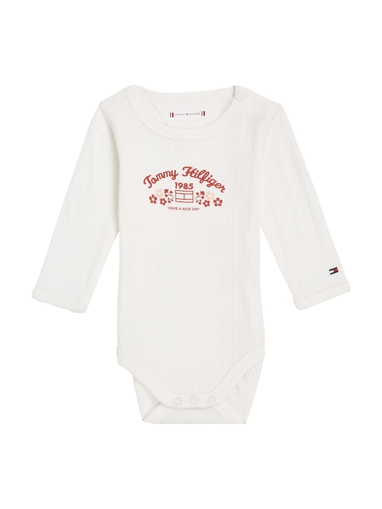 Tommy Hilfiger 3-Piece Flower Pointelle 100% Cotton Bodysuit - Image 1 of 3 Tommy Hilfiger 3-Piece Flower Pointelle 100% Cotton Bodysuit - Image 1 of 3