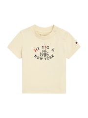 Tommy Hilfiger Yellow Regular Fit Monotype Oval T-Shirt - Image 1 of 3