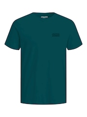 JACK & JONES Green Logo T-Shirt 3 Pack - Image 4 of 4