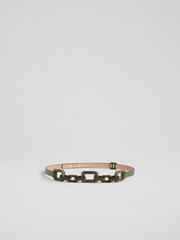 LK Bennett Green Aspen Resin Chain Leather Belt - Image 1 of 2