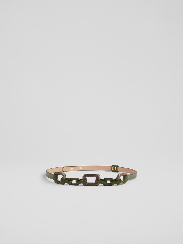 LK Bennett Green Aspen Resin Chain Leather Belt - Image 1 of 2
