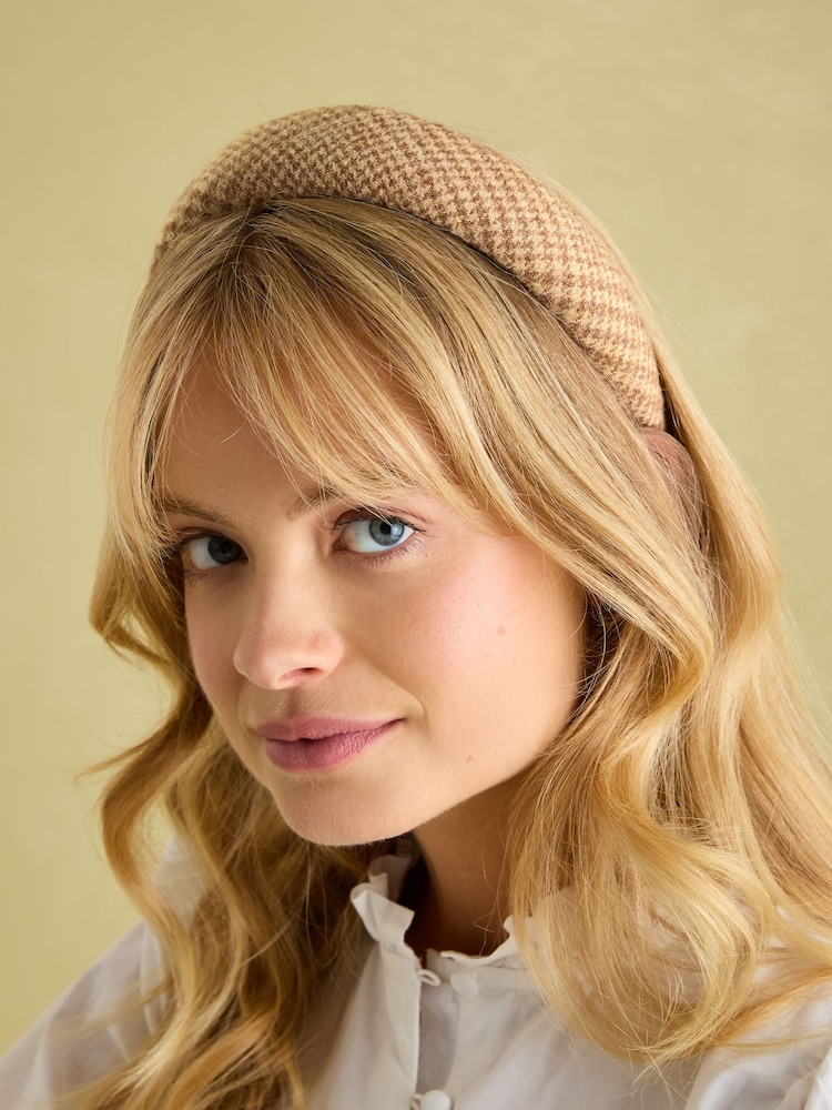 Joules Tessie Camel Tweed Headband - Image 1 of 6