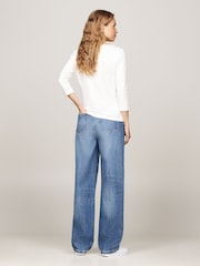 Calvin Klein Natural 100% Cotton Boat Neck Slim T-Shirt - Image 2 of 6
