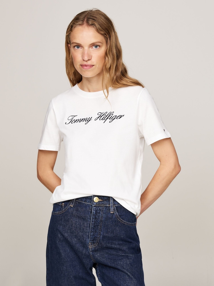 Tommy Hilfiger Natural Script Regular Black T-Shirt - Image 1 of 6