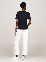 Tommy Hilfiger Natural Plain V-Neck 100% Cotton T-Shirt - Image 2 of 5