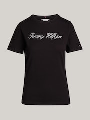 Tommy Hilfiger Black Script Regular Black T-Shirt - Image 5 of 6