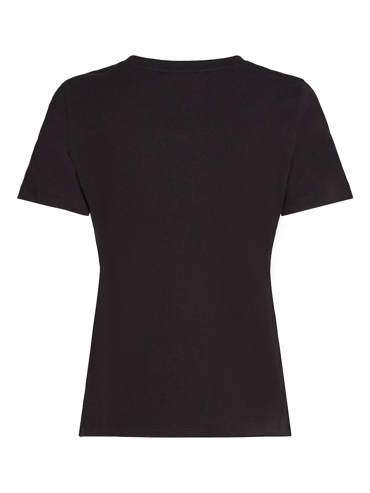 Tommy Hilfiger Black Script Regular Black T-Shirt - Image 6 of 6
