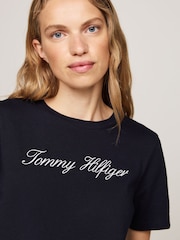 Tommy Hilfiger Black Chrome Script Regular Black T-Shirt - Image 4 of 6