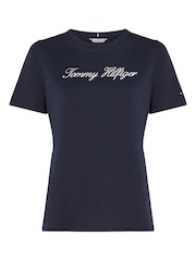 Tommy Hilfiger Black Chrome Script Regular Black T-Shirt - Image 5 of 6