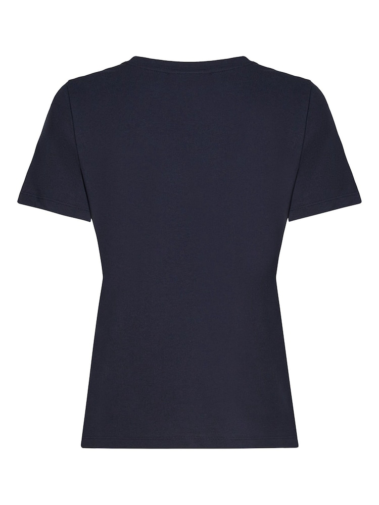 Tommy Hilfiger Black Chrome Script Regular Black T-Shirt - Image 6 of 6
