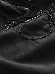 Black Floral Print Bead Embellished Trousers - Image 8 of 8