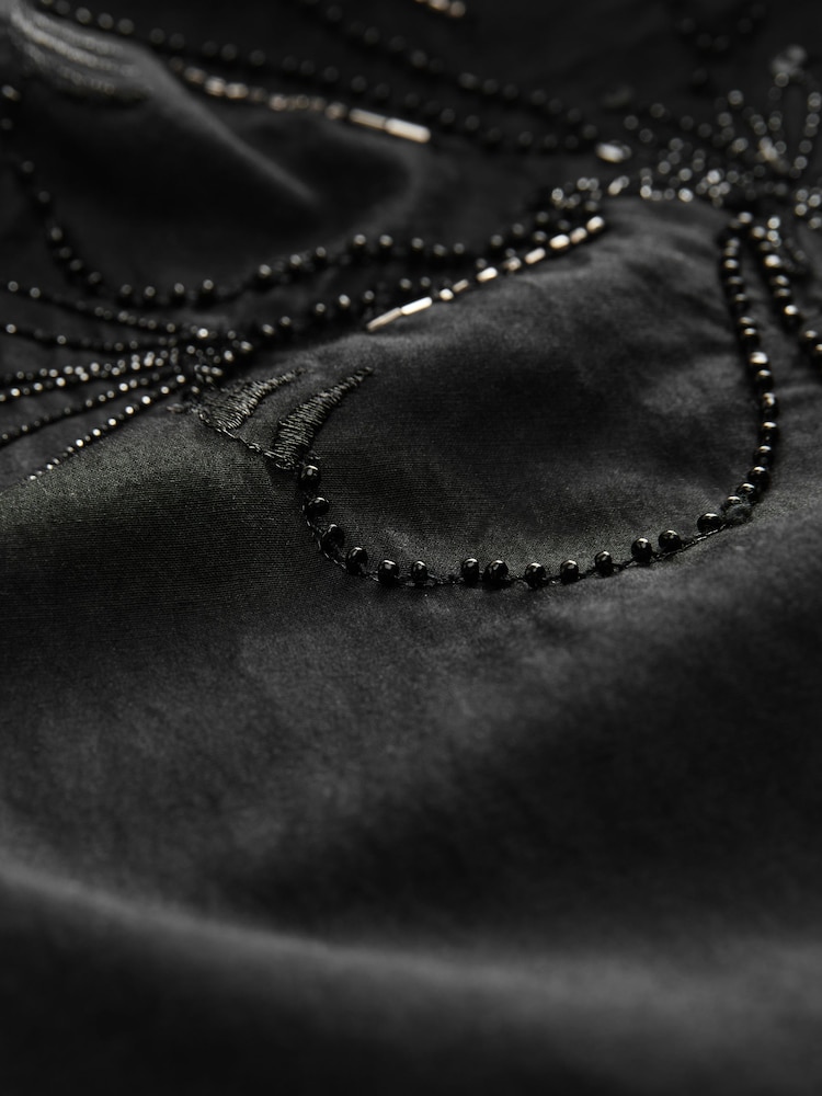 Black Floral Print Bead Embellished Trousers - Image 8 of 8