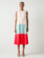 LK Bennett Viola Dip Dye 100% Cotton Dress - Bild 1 von 3
