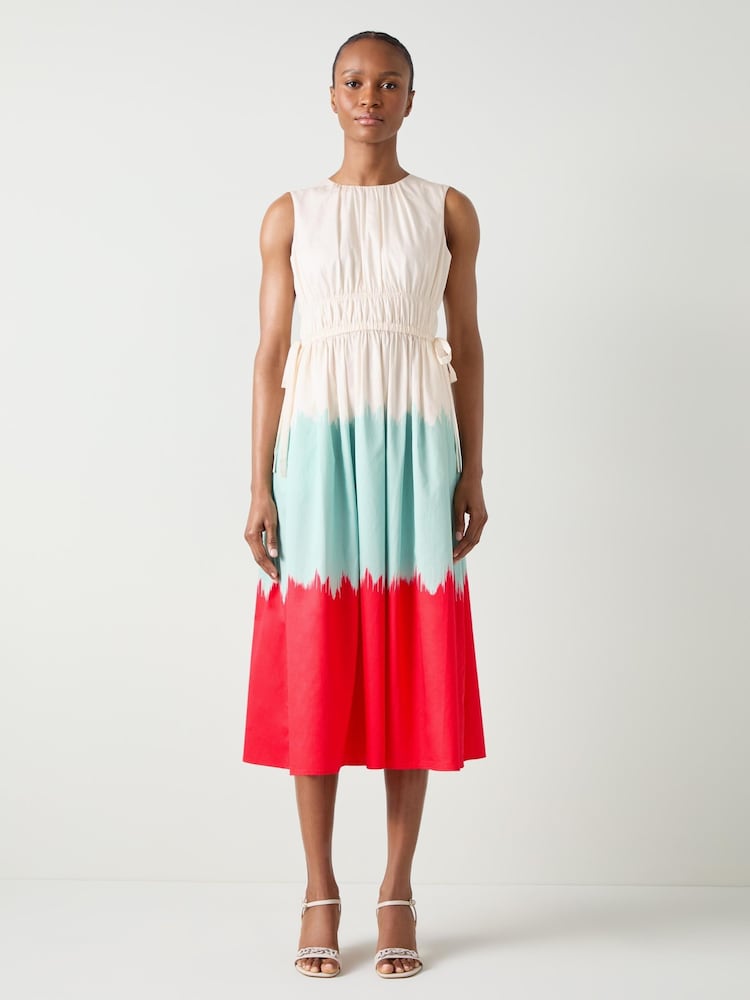 LK Bennett Viola Dip Dye 100% Cotton Dress - Bild 1 von 3