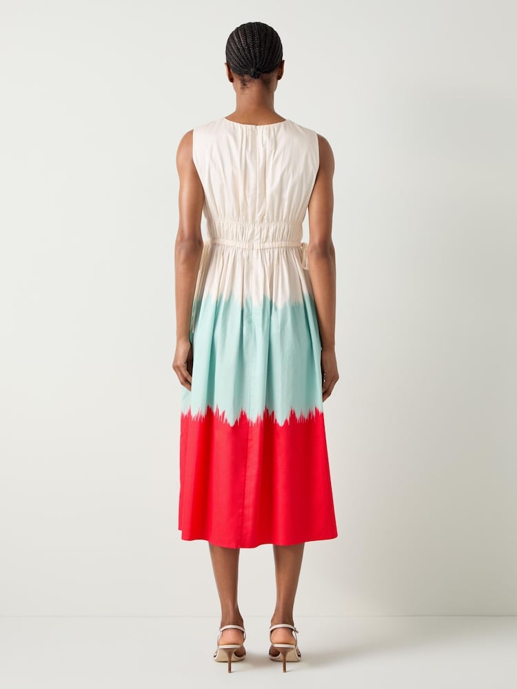 LK Bennett Viola Dip Dye 100% Cotton Dress - Bild 2 von 3