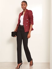Lipsy Red Boucle Military Blazer - Image 4 of 4