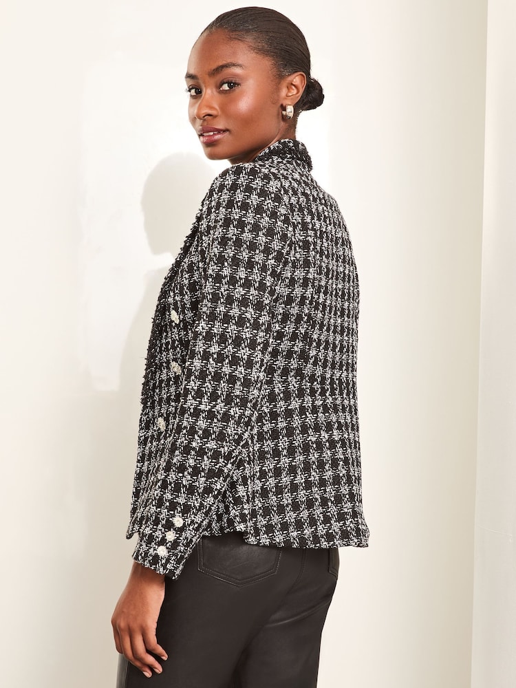 Lipsy Black Boucle Military Blazer - Image 2 of 4