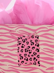 Set of 2 Pink Zebra Print Medium Gift Bags - Image 2 of 4