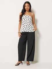 PixieGirl Petite Black Barrel Leg Trousers - Image 1 of 5