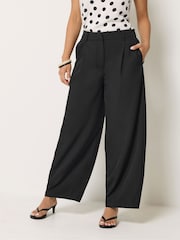 PixieGirl Petite Black Barrel Leg Trousers - Image 2 of 5