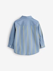 Blue 100% Cotton Long Sleeve Splice Shirt (3mths-7yrs) - Image 5 of 8