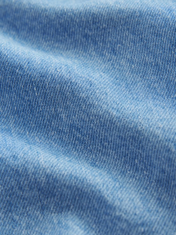 Blue Denim 100% Cotton Long Sleeve Grandad Collar Denim Shirt (3mths-7yrs) - Image 8 of 8