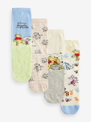 Blue / Green Winnie The Pooh Ankle Socks 4 Pack - Image 1 of 5