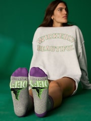 Black/Purple Wicked Movie Ribbed Ankle Socks 3 Pack - Image 3 of 9