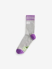 Black/Purple Wicked Movie Ribbed Ankle Socks 3 Pack - Image 7 of 9