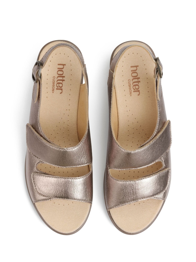 Hotter Gold Regular Fit Easy II Touch Fastening Buckle Sandals - Image 4 of 4