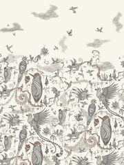 Clarke and Clarke Forest Ivory Emma J Shipley Mythica Cloud A4 Wallpaper Sample - Image 1 of 1