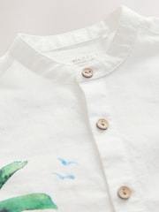 Cream Border Monaco Short Sleeves Grandad Collar Printed Shirt (3mths-7yrs) - Image 7 of 8