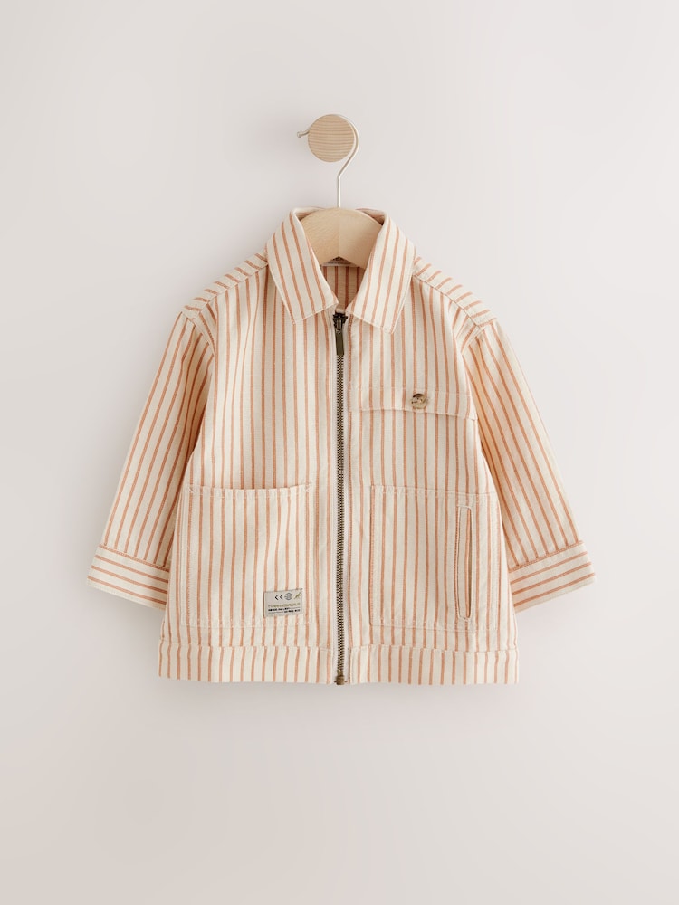 Rust Brown Stripe Zip Through Hoodie (3mths-7yrs) - Image 1 of 5