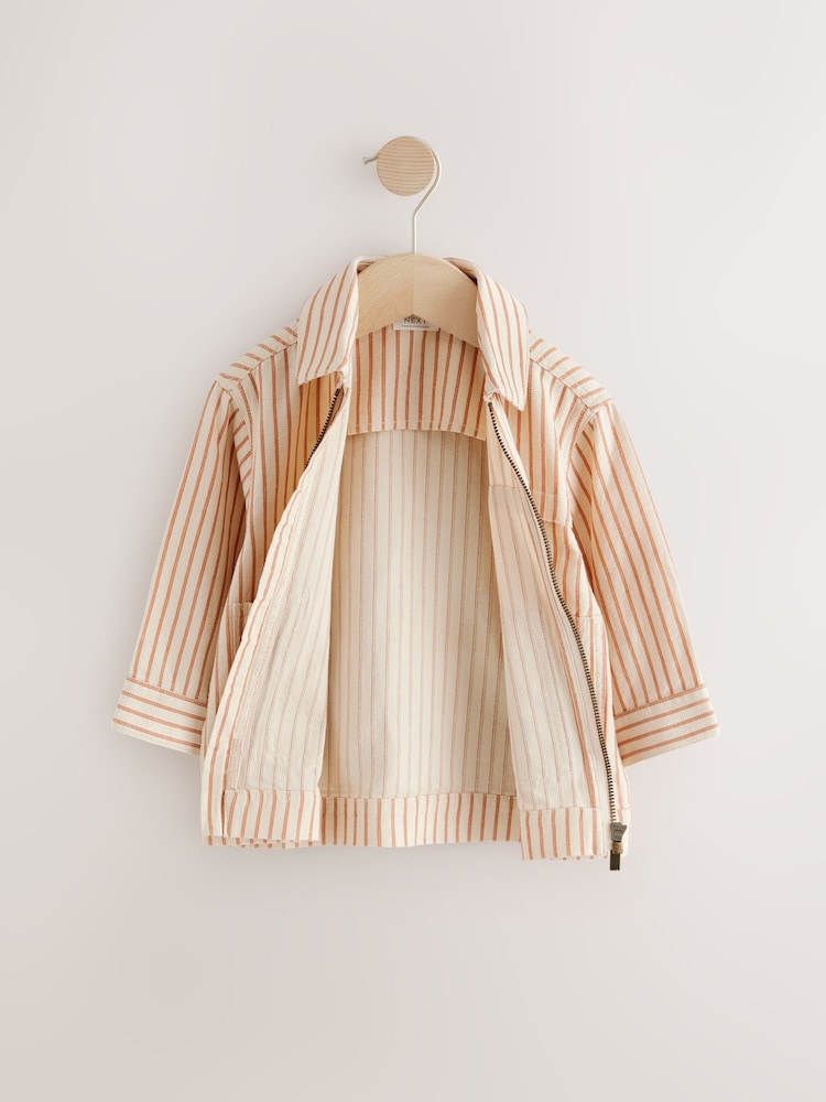 Rust Brown Stripe Zip Through Hoodie (3mths-7yrs) - Image 2 of 5