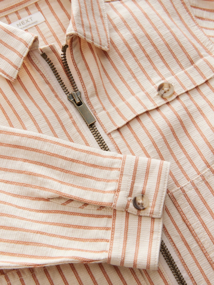 Rust Brown Stripe Zip Through Hoodie (3mths-7yrs) - Image 4 of 5