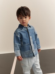 Blue Denim Overshirt Denim Patchwork Shirt (3mths-7yrs) - Image 1 of 8